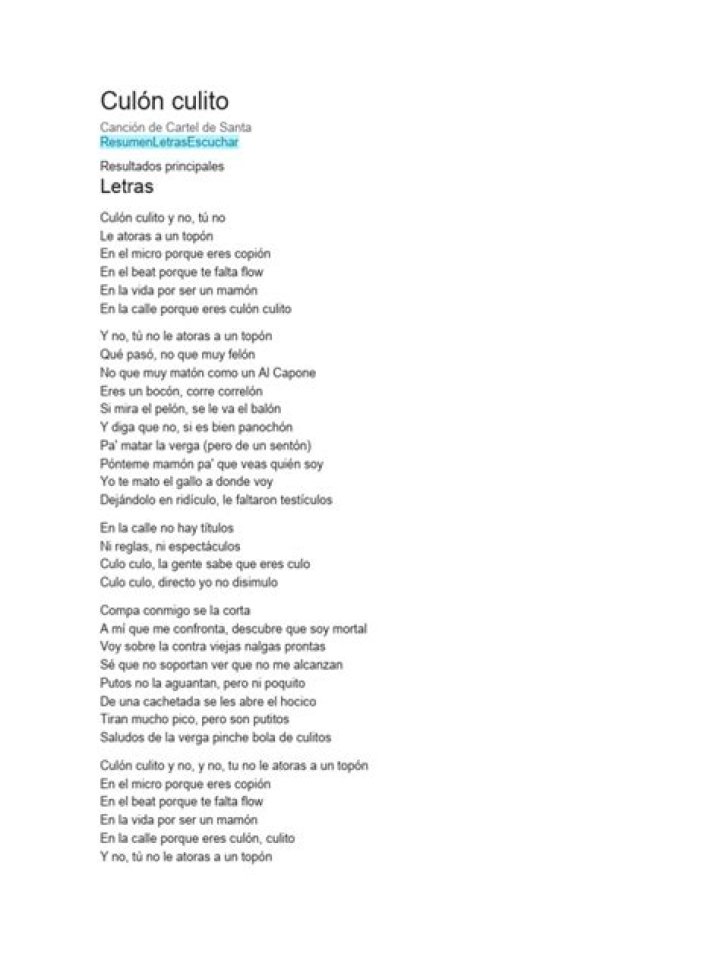 Exploring the Fascination Behind "Cul&oacute;n Culito Cartel de Santa Lyrics"